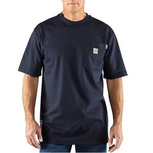 CARHARTT FR FLAME RESISTANT FORCE S/S RELAXED FIT DARK NAVY T-SHIRT LARGE TALL